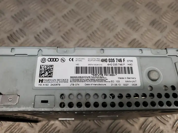 Audi A8 S8 D4 4H (2010 - 2014) 4H0035746F Магнитола / мультимедийная система — фото 2