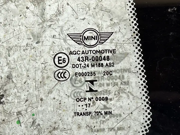 Mini One Cooper F56 F55 (2012 - 2022) 43R00048 Заднее боковое стекло — фото 2
