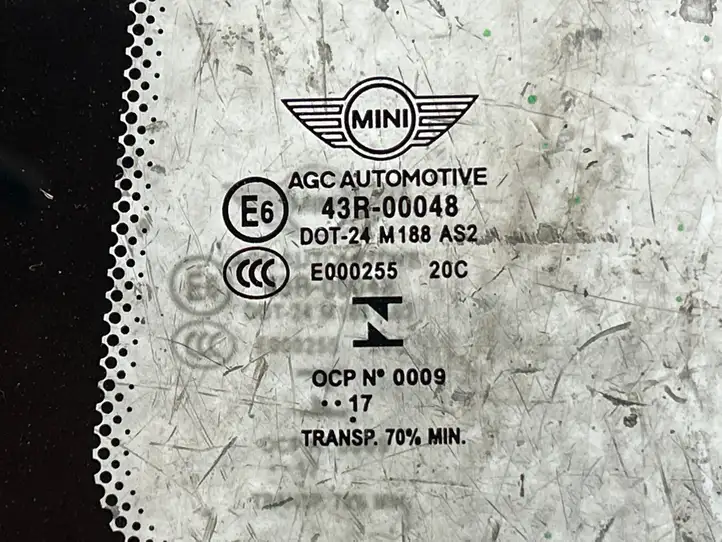 Mini One Cooper F56 F55 (2012 - 2022) 43R00048 Заднее боковое стекло — фото 2