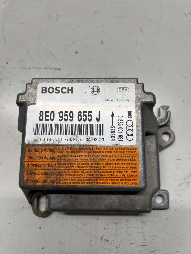 8E0959655J Audi A4 S4 B6 8E 8H Oro pagalvių valdymo blokas