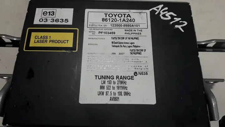 Toyota Auris 150 (2006 - 2012) 861201a240 Магнитола / мультимедийная система — фото 3
