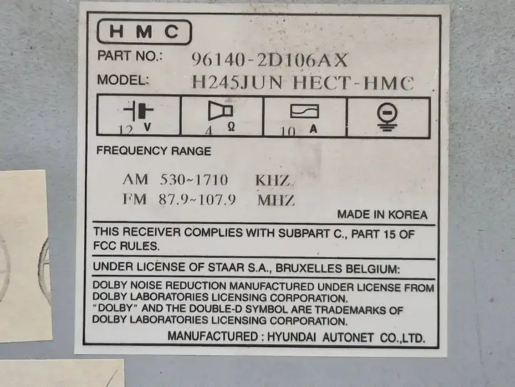 Hyundai Elantra (2003 - 2010) 961402D106AX Магнитола / мультимедийная система — фото 2