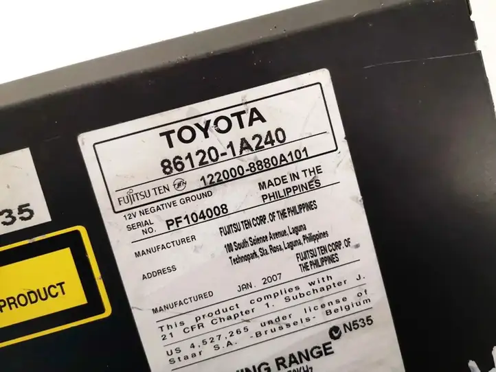 Toyota Auris 150 (2006 - 2012) 861201a240 Магнитола / мультимедийная система — фото 3