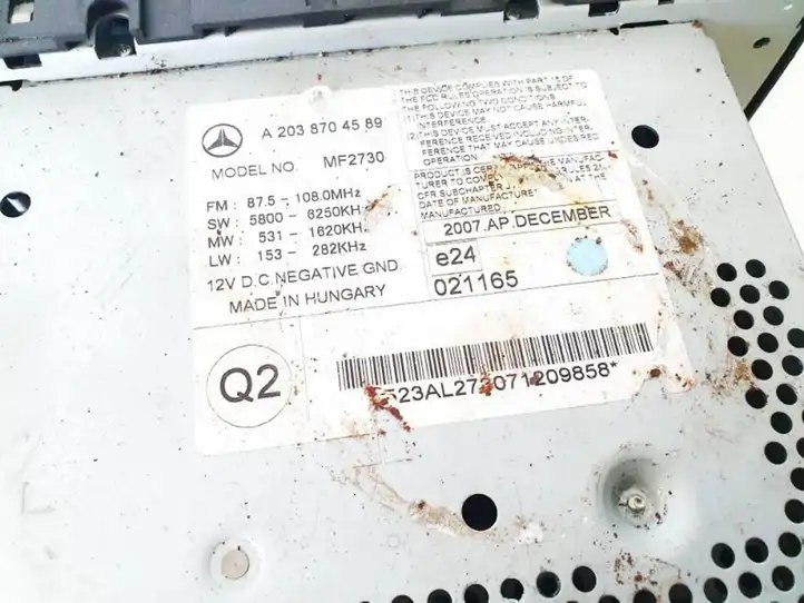 Mercedes-Benz CLC CL 203 (2008 - 2011) a2038704589 Магнитола / мультимедийная система — фото 3
