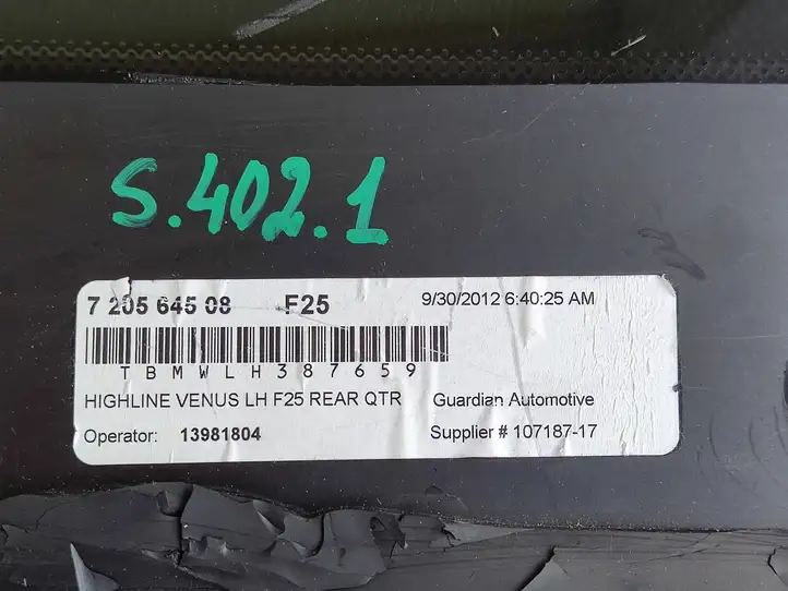 BMW X3 F25 (2010 - 2017) 7205645 Заднее боковое стекло — фото 4