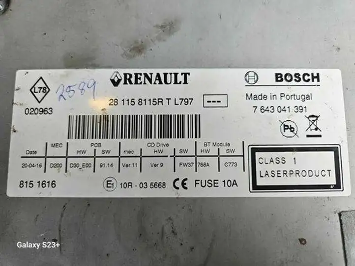 Renault Megane III (2009 - 2016) 281158115R Магнитола / мультимедийная система — фото 3