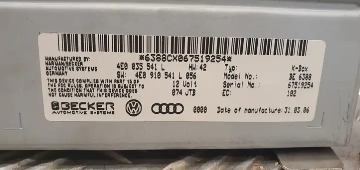 Audi Q7 4L (2005 - 2009) 4E0035541L Магнитола / мультимедийная система — фото 4