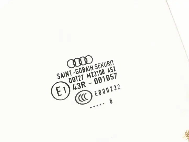 Audi A4 S4 B7 8E 8H (2004 - 2009) DOT27M23100AS2 Стекло задней двери — фото 2