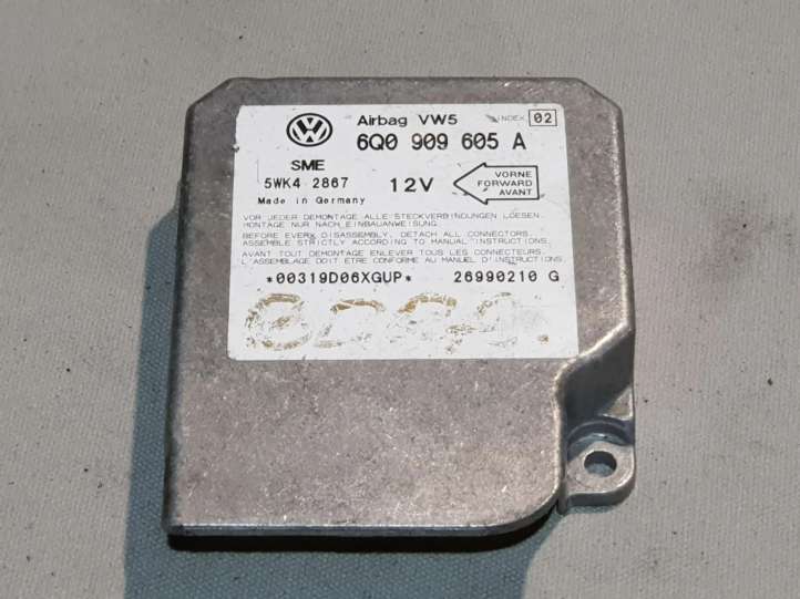 6Q0909605A Volkswagen Bora Oro pagalvių valdymo blokas