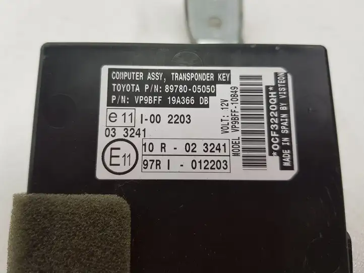 Toyota Avensis T270 (2009 - 2012) 8978005050 Блок иммобилайзера — фото 2