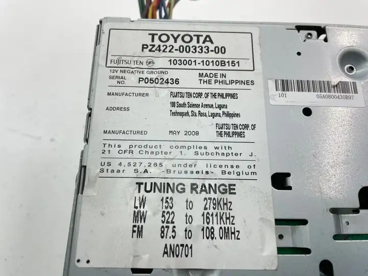 Toyota Yaris (2005 - 2009) PZ422003330 Магнитола / мультимедийная система — фото 8