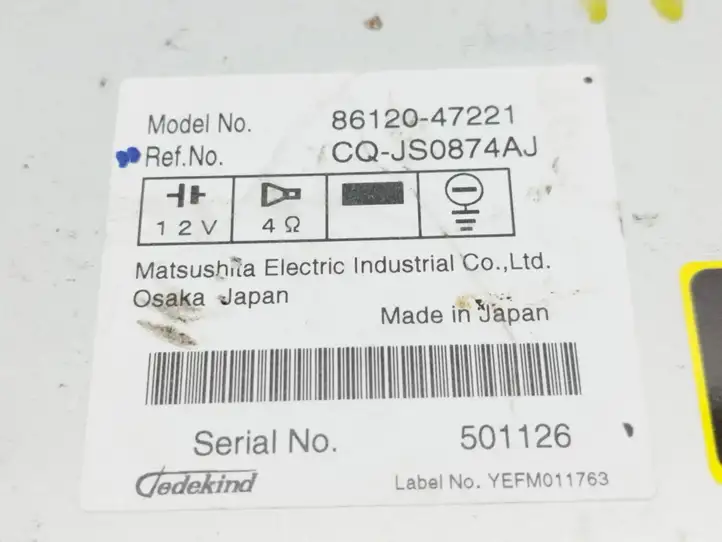 Toyota Prius (XW20) (2003 - 2009)  8612047221 Радио/ проигрыватель CD/DVD / навигация