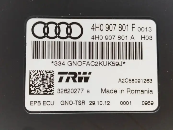 Audi A6 Allroad C7 (2012 - 2014) 4H0907801F Блок управления стояночным тормозом — фото 5