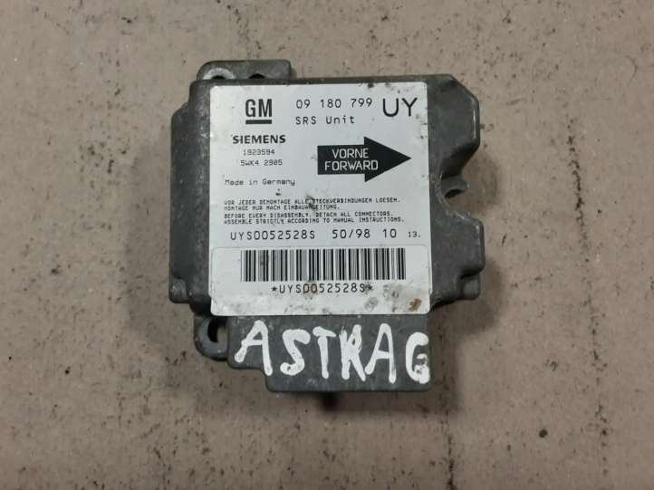 09180799 Opel Astra G Oro pagalvių valdymo blokas