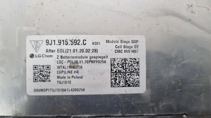 Porsche Taycan 9J1 (2019 - ) 9J191592C Модуль аккумуляторной батареи гибридного автомобиля / электромобиля — фото 6