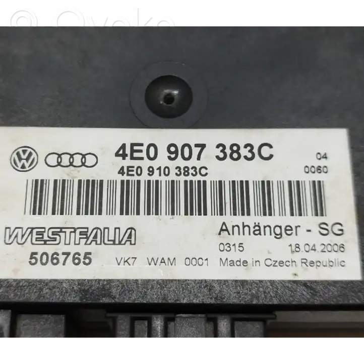 Audi Q7 4L (2005 - 2009) 4E0907383C Блок управления фаркопом — фото 9