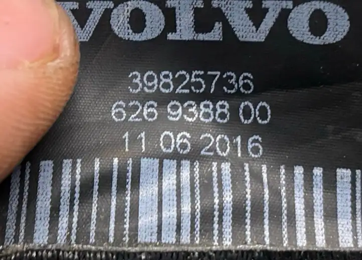 Volvo XC90 (2014 - 2019) 39825736 Ремень безопасности 3-го ряда — фото 4