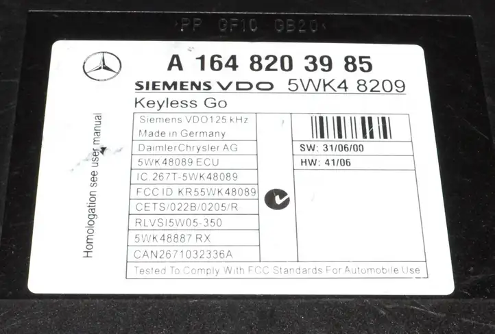 Mercedes-Benz ML W164 (2005 - 2011) a1648203985 Блок бесключевого доступа — фото 2