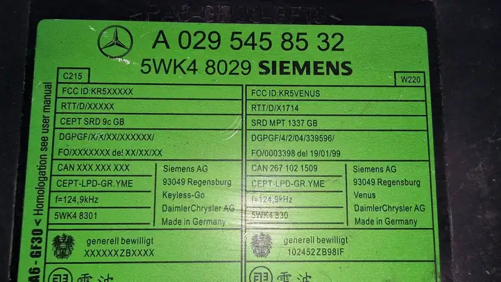 Mercedes-Benz S W220 (1998 - 2006) A0295458532 Блок бесключевого доступа — фото 3