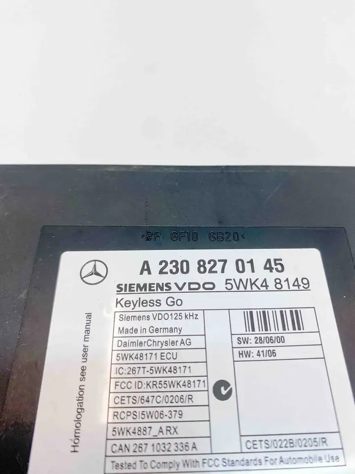Mercedes-Benz SL R230 (2001 - 2012) 2308270145 Блок бесключевого доступа — фото 7