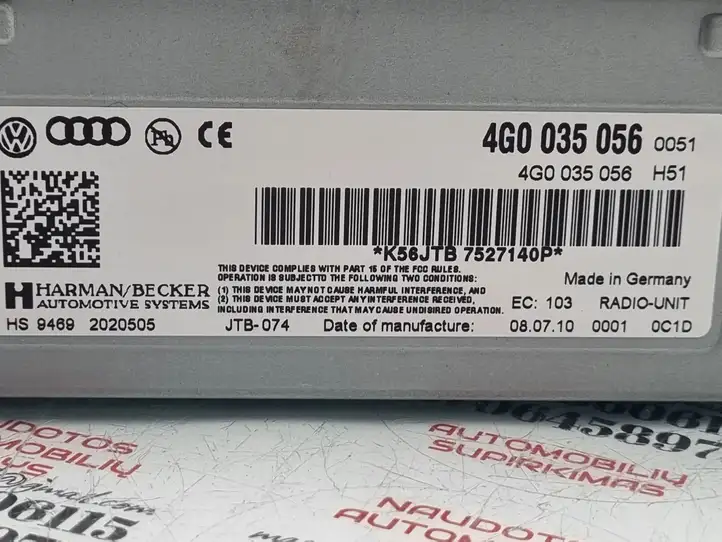 Audi A6 S6 C6 4F (2008 - 2011) 4G0035056 Магнитола / мультимедийная система — фото 2