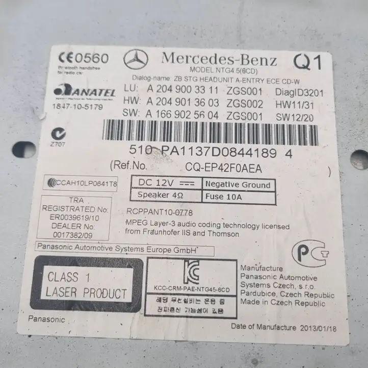Mercedes-Benz C W204 (2007 - 2014) A2049003311 Магнитола / мультимедийная система — фото 5