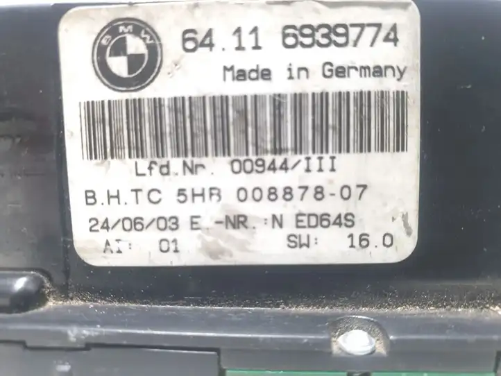 BMW 3 E46 (1998 - 2005) 64116939774 Блок управления кондиционером — фото 3
