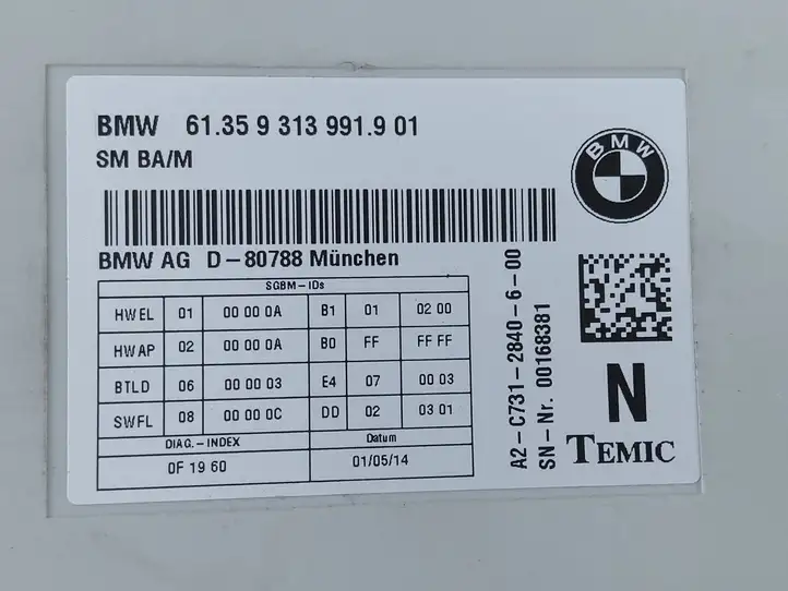 BMW 5 F10 F11 (2009 - 2016) 9313991 Блок управления сиденьем — фото 2