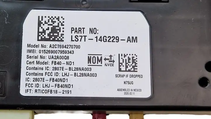Ford Fusion II (2013 - ) LS7T14G229 Bluetooth модуль — фото 3