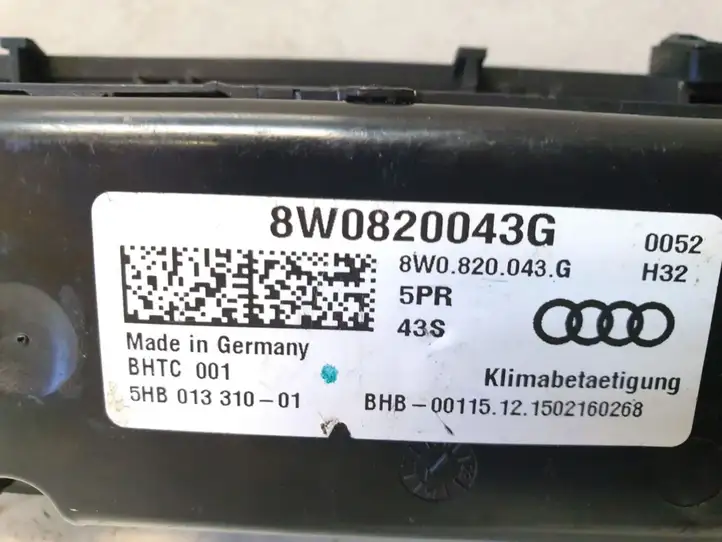Audi A4 S4 B9 (2015 - 2019) 8W0820043G Блок управления кондиционером — фото 5