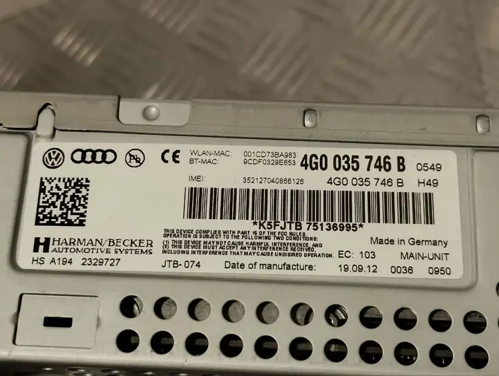 Audi A7 S7 4G (2010 - 2014) 4G0035746B Магнитола / мультимедийная система — фото 9