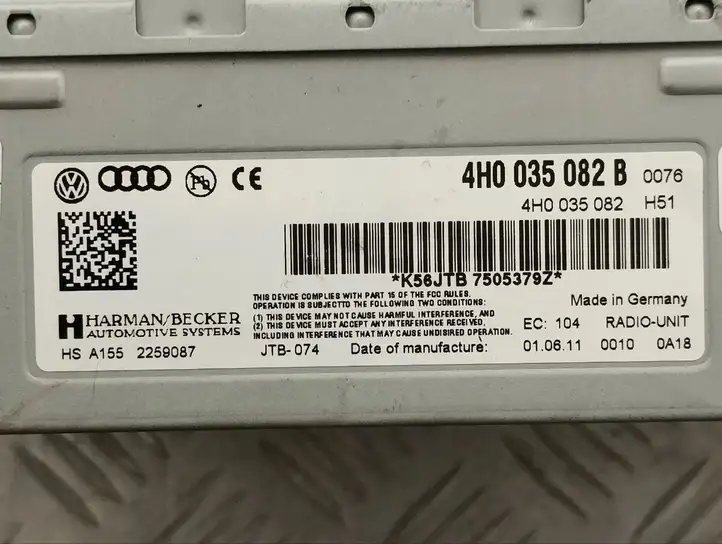 Audi A8 S8 D4 4H (2010 - 2014) 4H0035082B Магнитола / мультимедийная система — фото 3