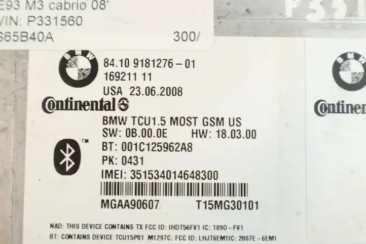 BMW 3 E92 E93 (2005 - 2014) 9181276 Bluetooth модуль — фото 5