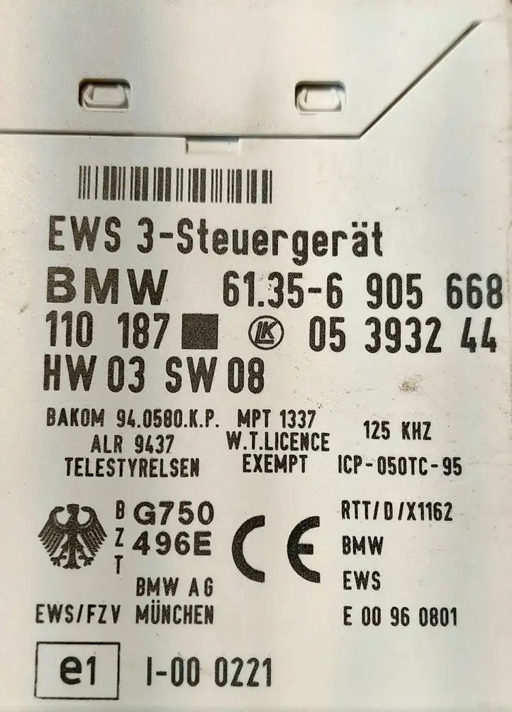 BMW 5 E39 (1996 - 2003) 61356905668 Блок иммобилайзера — фото 3