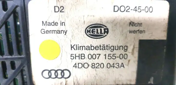 Audi A8 S8 D3 4E (2002 - 2005) 5HB007155-00 Блок управления кондиционером — фото 2