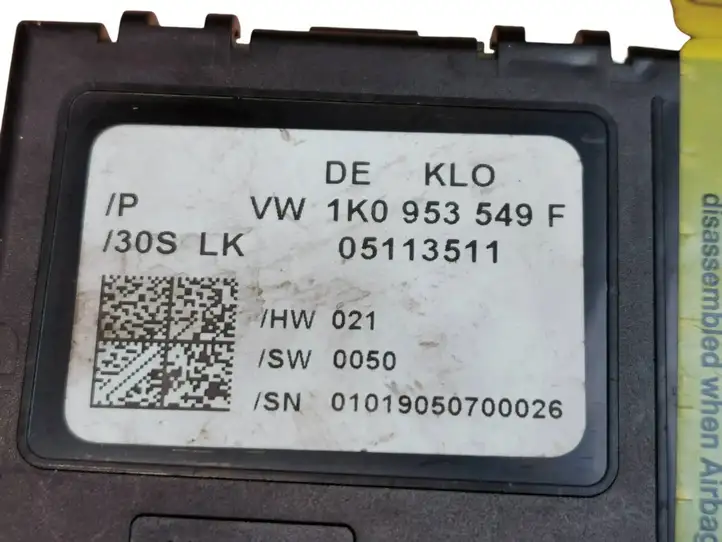 Volkswagen Golf Plus (2004 - 2008) 1K0953549F Датчик угла поворота руля — фото 6
