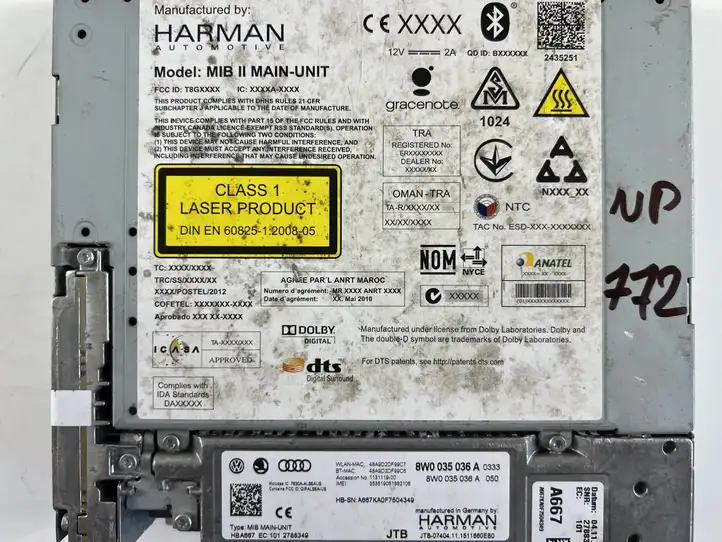 Audi A4 S4 B9 (2015 - 2019) 8W0035036A CD/DVD чейнджер — фото 2