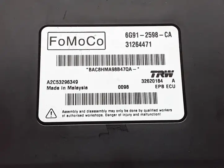 Volvo XC60 (2008 - 2013)  6G912598CA Модуль управления ручным тормозом