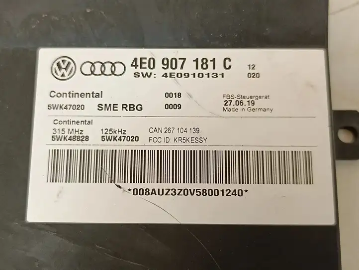 Audi A8 S8 D3 4E (2007 - 2010) 4E0907181C Блок бесключевого доступа — фото 4