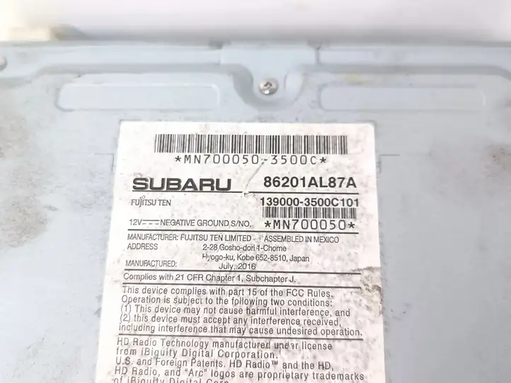Subaru Outback (BS) (2014 - 2019) 86201AL87A Магнитола / мультимедийная система — фото 2