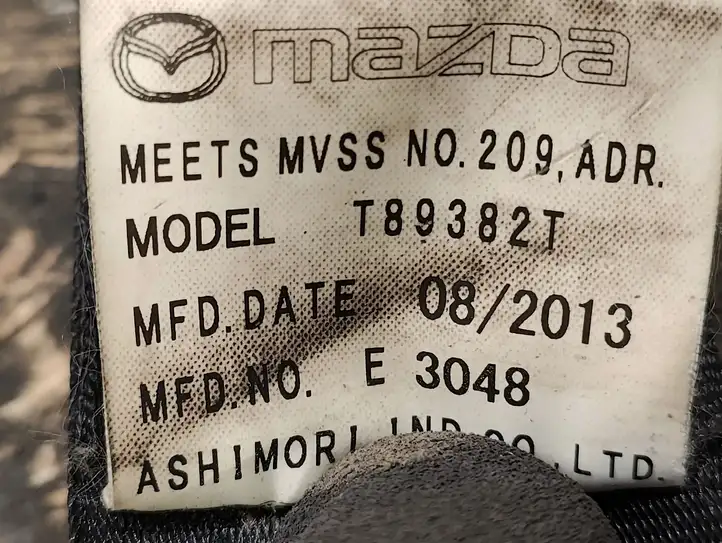 Mazda CX-9 (2012 - 2016) 20130822 Передний ремень безопасности — фото 3