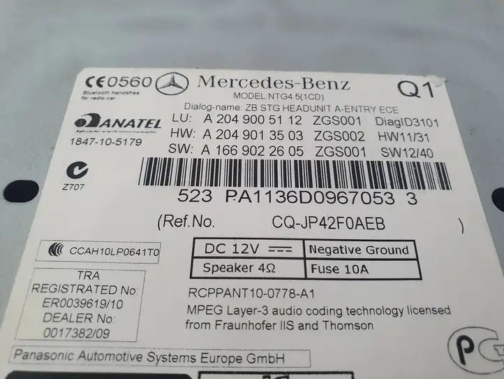 Mercedes-Benz C W204 (2007 - 2014) A2049005112 Магнитола / мультимедийная система — фото 7
