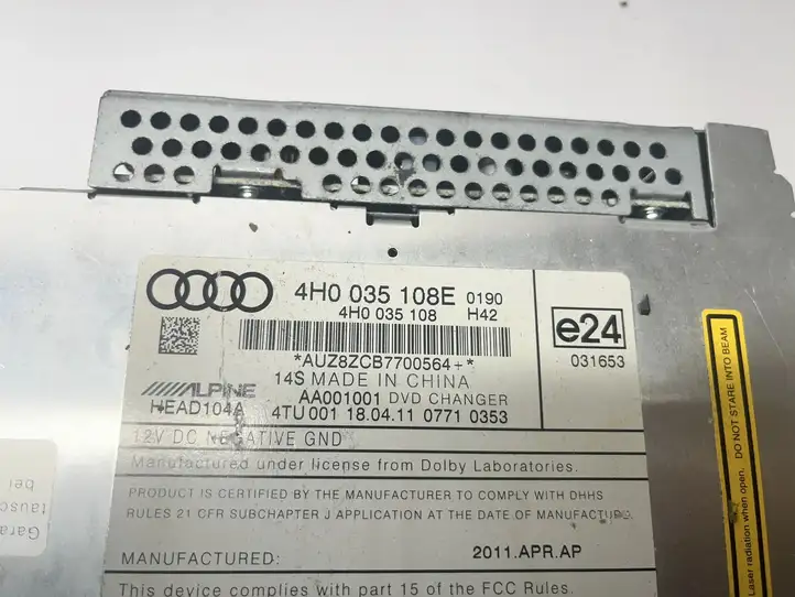 Audi A8 S8 D4 4H (2010 - 2014) 4H0035108E CD/DVD чейнджер — фото 3