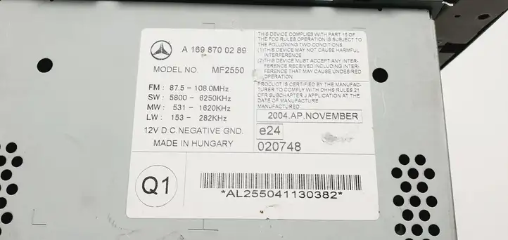 Mercedes-Benz A W169 (2004 - 2012) A1698700289 Магнитола / мультимедийная система — фото 8