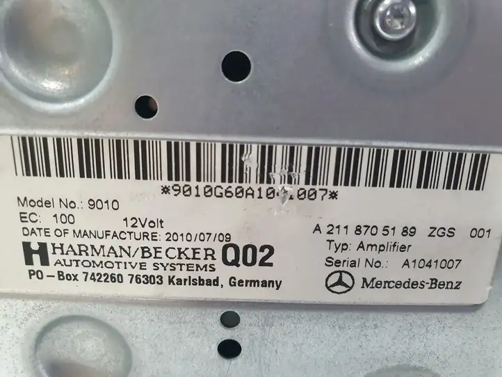 Mercedes-Benz E W212 (2009 - 2016) A2118705189 Усилитель звука — фото 5