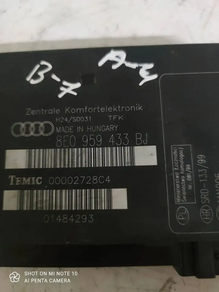 Audi A4 S4 B7 8E 8H (2004 - 2009) 8E0959433BJ Модуль комфорта — фото 2