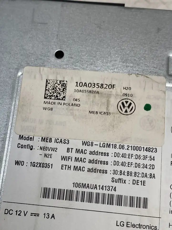 Volkswagen ID.3 (2019 - ) 10A035820F Магнитола / мультимедийная система — фото 9