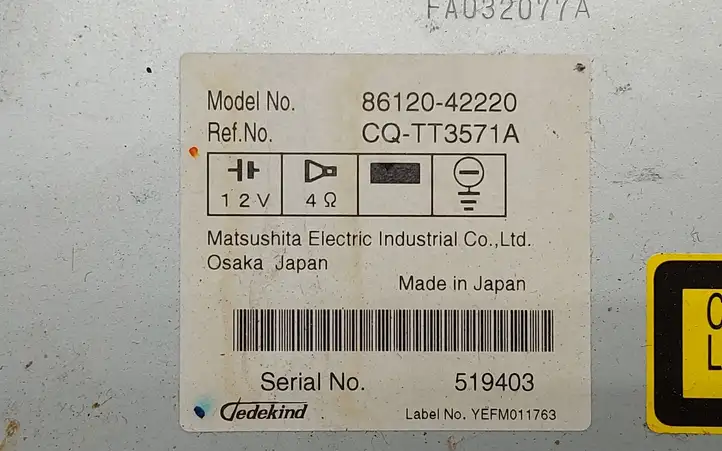 Toyota RAV 4 (XA30) (2006 - 2016) 8612042220 Магнитола / мультимедийная система — фото 4