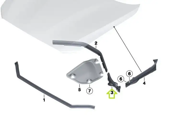 BMW 1 F20 F21 (2011 - 2019) 7307863 Уплотнитель подкапотного пространства — фото 4