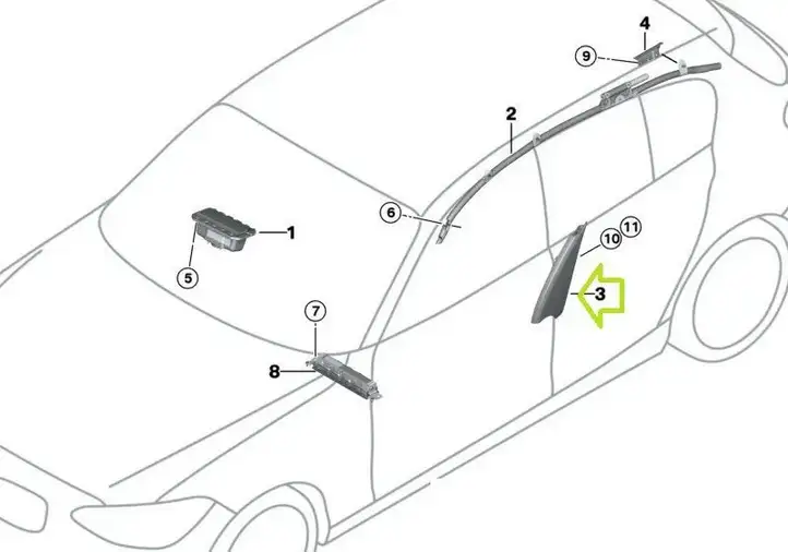 BMW 3 F30 F35 F31 (2012 - 2018) 7269084 Подушка безопасности сиденья — фото 6